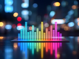 Colorful audio spectrum analyzer visualization for music production and sound design