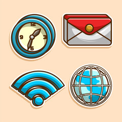 Cartoon doodle collection set