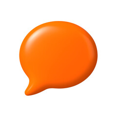 Orange 3D Speech Bubble Communication Chat Transparent Background