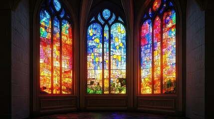 Fototapeta premium style church stained glass window
