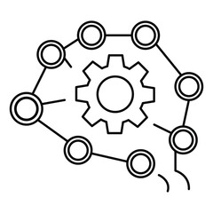 Supervised Learning Model Training Vector Icon Design