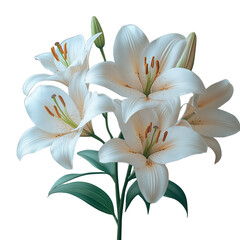 Fototapeta premium White lily PNG cutout for transparent background flower decoration