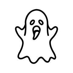 Fototapeta premium Spooky Ghost Illustration A Vector Graphic of a Cartoon Ghost with Open Mouth for Halloween, Decorations, or Digital Projects