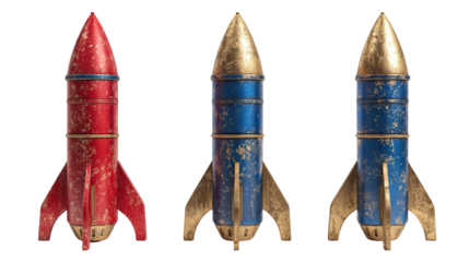 Firework Rocket Set – Set of Decorative Firework Rockets on Transparent Background