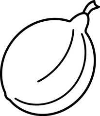 Canary Melon in Bright Yellow Flat Fruit Illustration