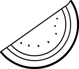 Hami Melon Slice Flat Style Tropical Fruit