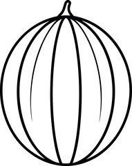 Korean Melon with Striped Skin Flat Vector Design