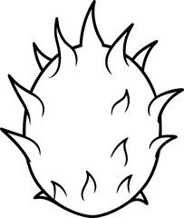 Dragon Fruit with Spiky Skin Exotic Vector Design