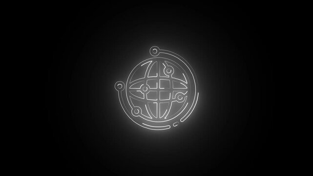 Glowing neon Www icon isolated on black background. HD Video motion graphic animation