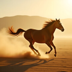 horse in sunset