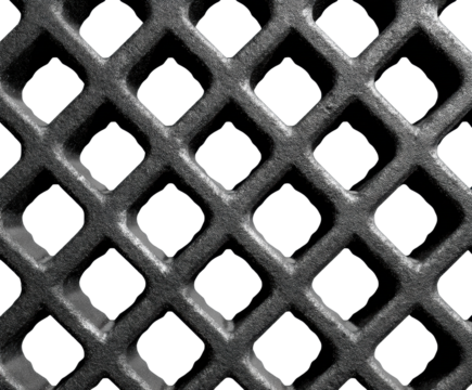 Industrial action on metal grate texture view high contrast design