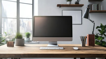 mouse computer on wood desk