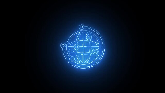 Glowing neon Www icon isolated on black background. HD Video motion graphic animation