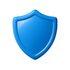 Blue 3D Shield Symbol for Protection and Security Transparent Background