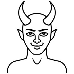 Cyclops walking line art vector illustration 