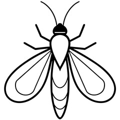 Firefly glowing line art vector illustration 