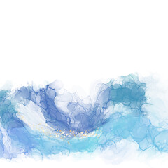 Blue Alcohol Ink Wave