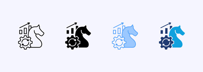 Strategy Icon Set Multiple Style Collection