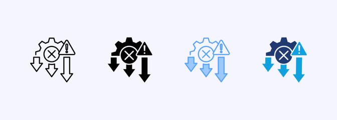 Reduce Error Icon Set Multiple Style Collection