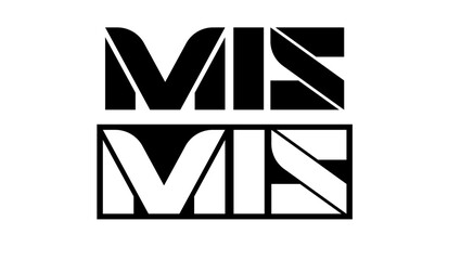 Mis Management Information System, black isolated silhouette