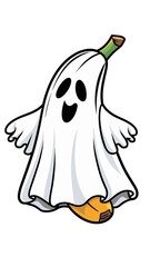 Cute Cartoon Ghost Costume Vector Clipart for Halloween Trick-or-Treat