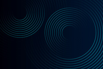 Blue abstract background with glowing circles. Swirl circular lines pattern. Geometric spiral. Twirl element. Modern graphic design. Futuristic technology concept.