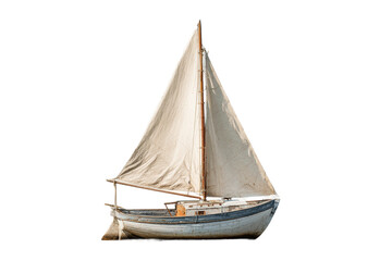 PNG Vintage wooden sailboat with tall mast and billowing sails on open water