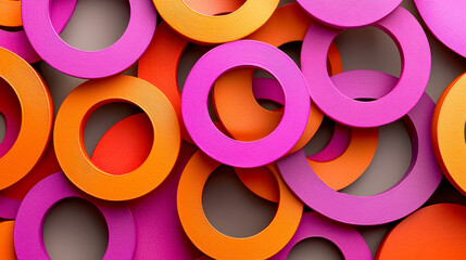 Vibrant Overlapping Circular Patterns In Bold Colors