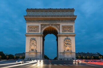 arc de triomphe by night paris france