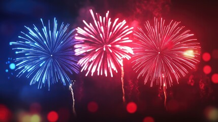 explosion fireworks red white and blue