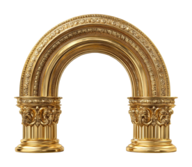 Golden arch design elegant structure digital modern