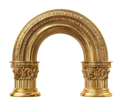 Golden arch design elegant structure digital modern