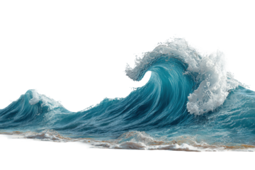 PNG Majestic ocean waves crashing on the shoreline