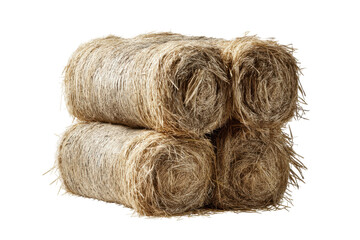PNG Four stacked hay bales in harvest season
