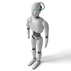 Fototapeta premium Single humanoid robot - 3D illustration