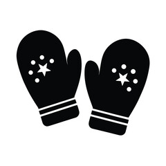 Black and White Winter Mittens with Star and Dot Design