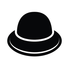 Simple Black and White Cloche Hat Silhouette Illustration Design