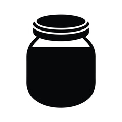 Black and White Illustration of a Jar with a Lid