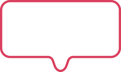 Red thought bubble for message. Transparent communication icon.
