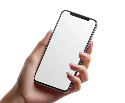Hand holding blank smartphone technology