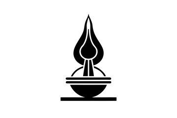 Fototapeta premium Minimal Flame Bowl Icon Design