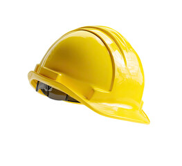 Fototapeta premium Yellow construction hard hat isolated on transparent background