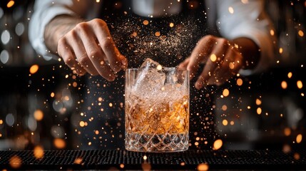 Bartender preparing a cocktail