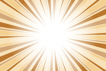 Copper orange sunburst background. Abstract sun light rays background. 