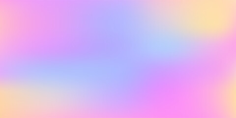 Rainbow background. Holographic fantasy rainbow unicorn texture with soft pastel gradient and flowing blur. Dreamy, kawaii princess vibrant iridescent foil color cute abstract vector backdrop