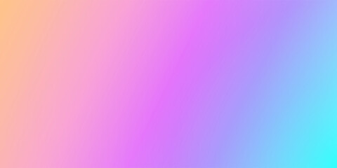 Unicorn Sunset Sky. Rainbow pastel gradient with smooth color flow. Soft dreamy tone with peach, pink and purple, cyan hues. Soft abstract sunset and sunrise summer sky vector blurry background