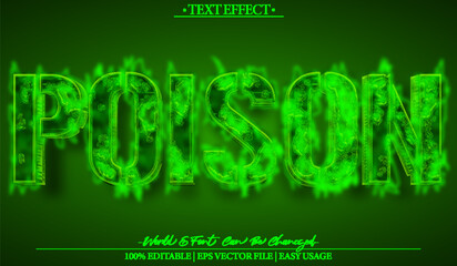 Poison Vector Text Effect Editable Alphabet  Toxic Green Danger Chemistry