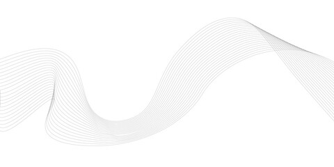 Abstract blue smooth wave on a white background. Dynamic sound wave. Design element. Vector illustration.