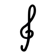 Fototapeta premium Treble clef doodle. Hand drawn musical symbol. Single element for print, web, design, decor, logo