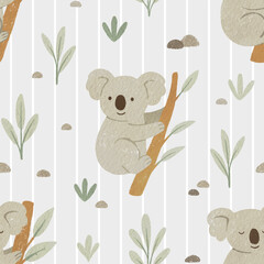 Australian animals seamless pattern design. Repeat pattern